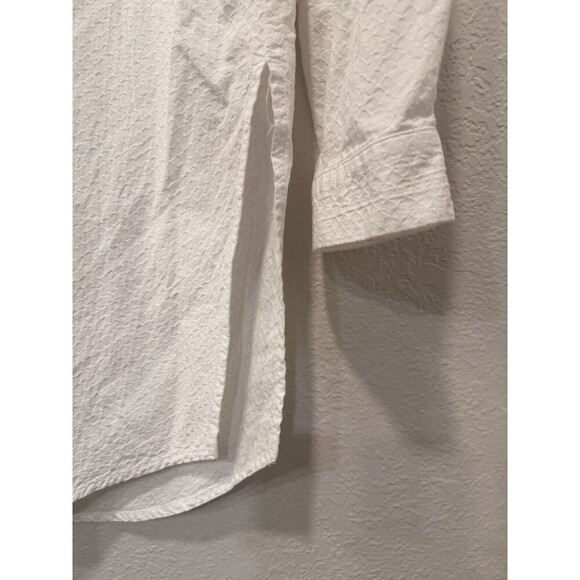 Maeve by Anthropologie white textured oversized tunic button up medium - Picture 6 of 9